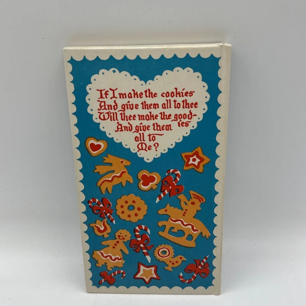 Peter Pauper Press Holiday Goodies Cookbook Blue 1952 Illustrated W/Box Vtg MCM